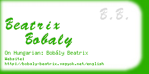 beatrix bobaly business card