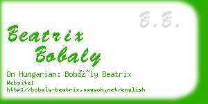 beatrix bobaly business card